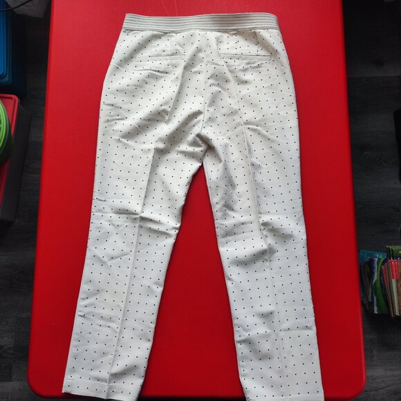 Zara Basic Collection casual pants white with tiny black squares women's size M - Picture 3 of 7